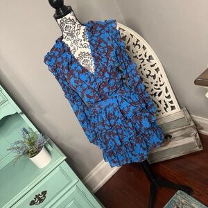 Dee Elly Boho Floral Long Sleeve Ruffle Dress Size Small NWT Cottage Core